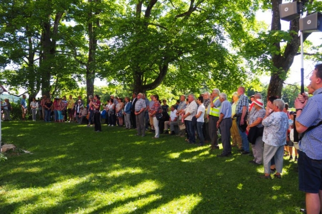 Pilgergruppe bei der Ankunft